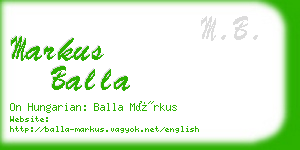 markus balla business card